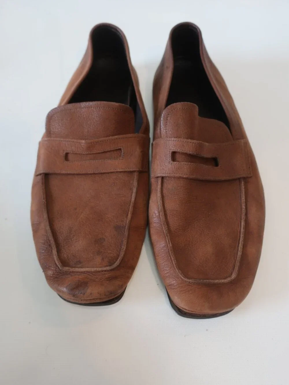 Mens Prada Brown Leather Slip On Loafers 11 - Picture 2 of 11